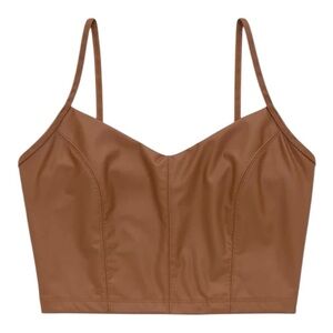 BNWT Offline by aerie Real Luxe Brown Sleeveless Fitted Crop Camisole size M